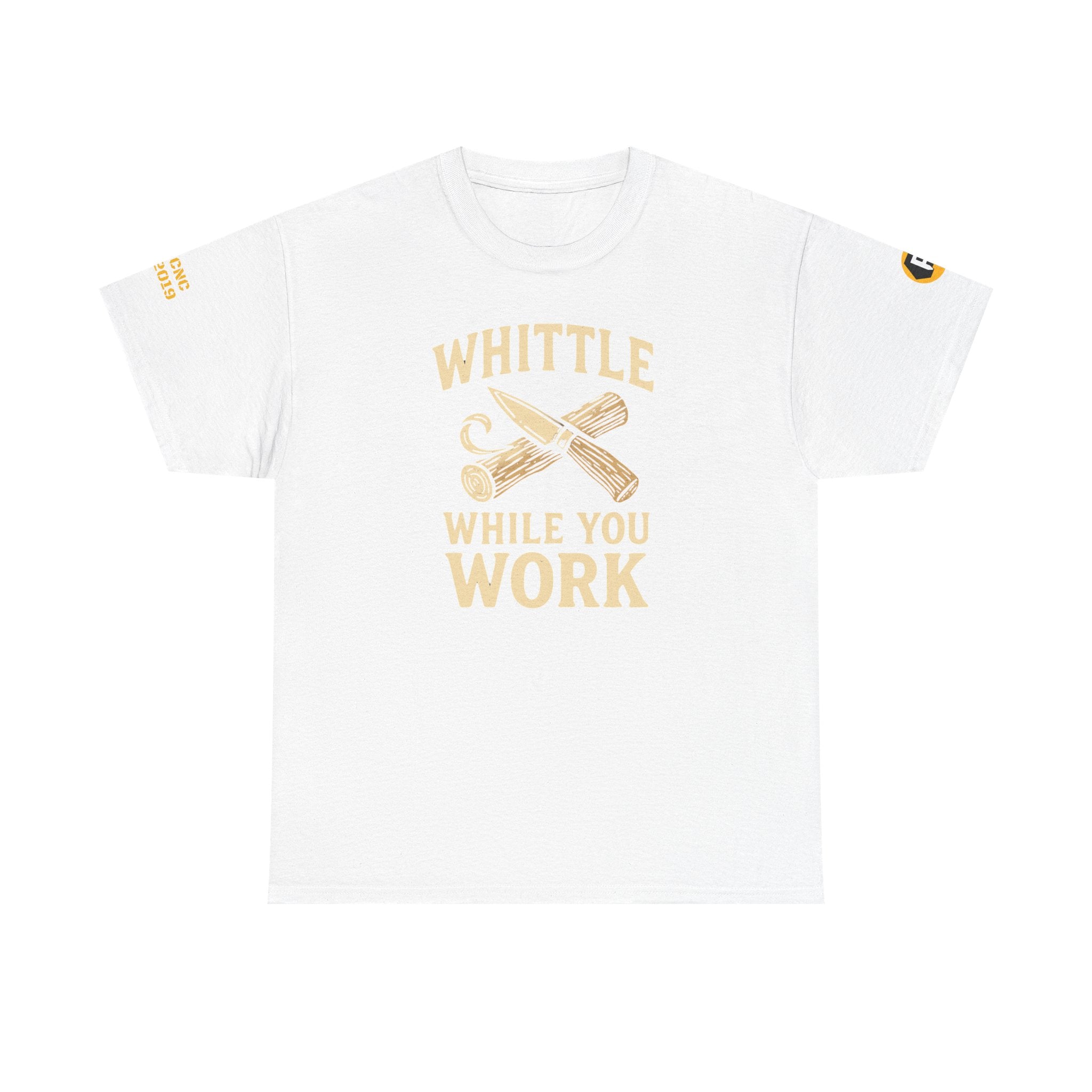Whittle While You Work Unisex Heavy Cotton Tee, Fun Work Shirt, Crafting Gift, Handmade Apparel, Casual Wear Tee