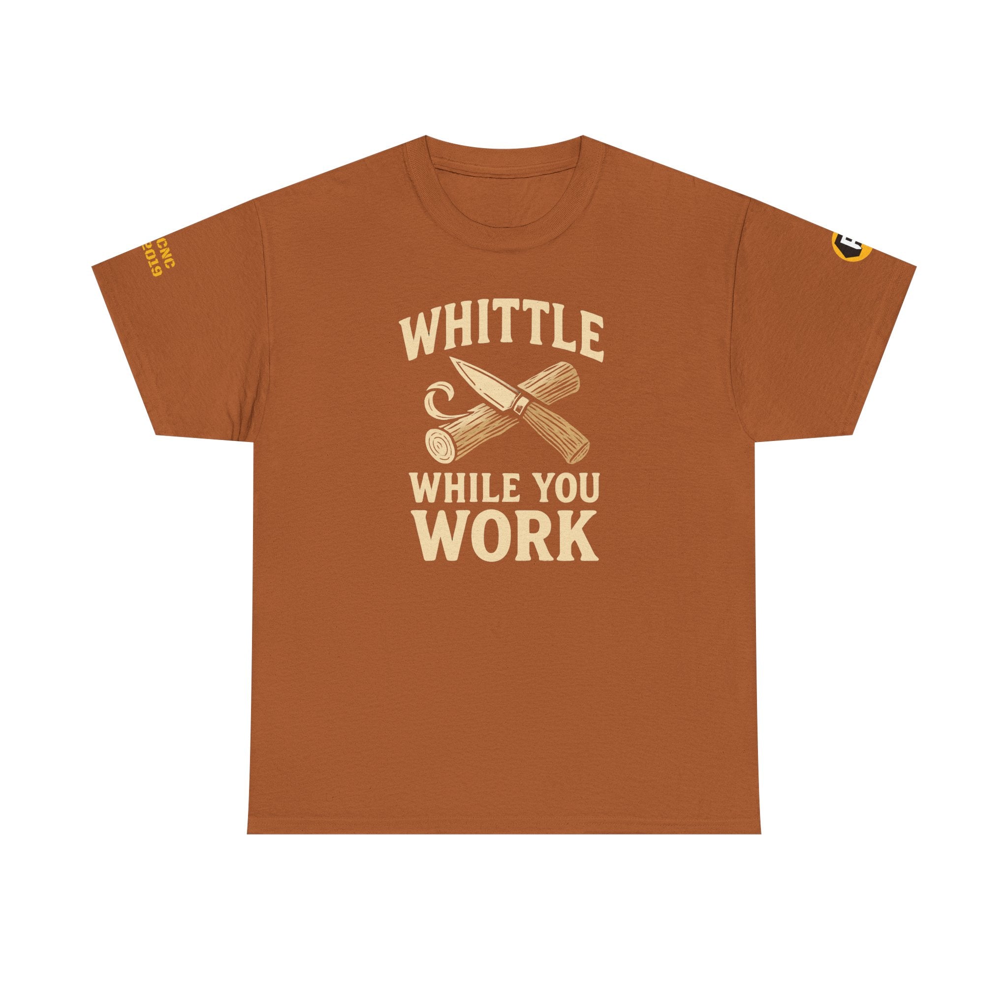 Whittle While You Work Unisex Heavy Cotton Tee, Fun Work Shirt, Crafting Gift, Handmade Apparel, Casual Wear Tee