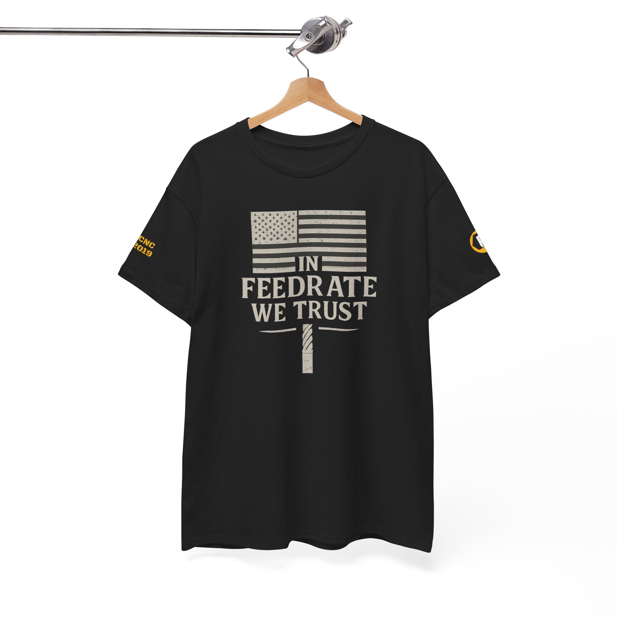 Patriotic Unisex Heavy Cotton Tee - 'In Feedrate We Trust', Casual Wear, Gift for Veterans, Protest Gear, 4th of July Shirts, Unique [...]