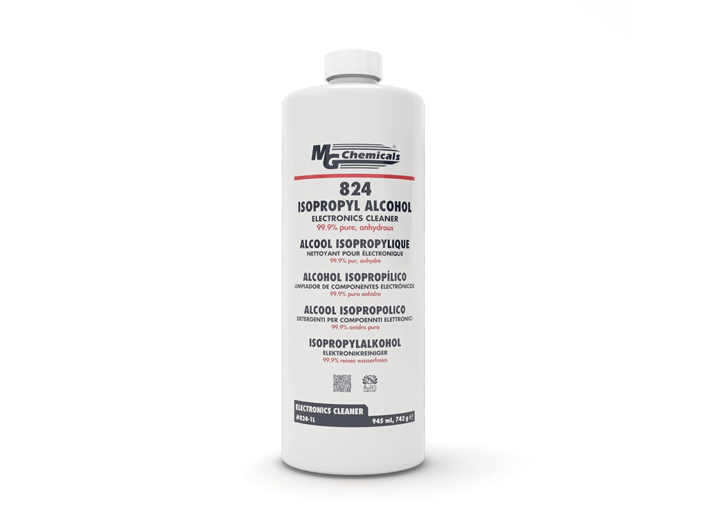 MG Chemicals - 824-1L 99.9% Isopropyl Alcohol Electronics Cleaner, 945 mL (1 Quart) Liquid Bottle