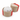 Cute white 3D printed dumpling inside a tan case with a red ribbon